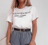 Fashion YSL tee, T-shirt. Slogan t-shirt, saint laurent paris