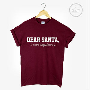 DEAR SANTA i can explain t-shirt Christmas Tshirt Gift unisex Christmas