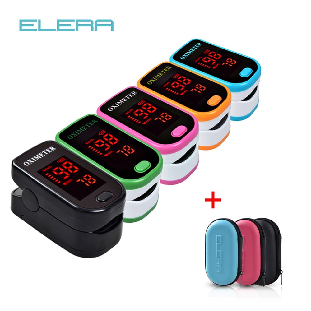 New!! Finger Pulse Oximeter With Case Fingertip Oximetro de pulso de dedo LED Pulse Oximeters