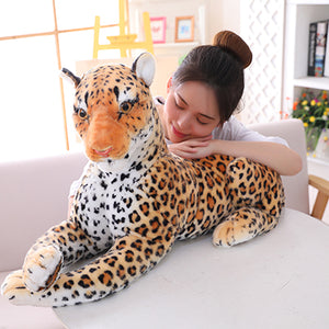 90 cm Lifelike Tiger Leopard Plush Toys Soft Stuffed Animals Simulation White Tiger Jaguar Doll Children Kids Birthday Gifts