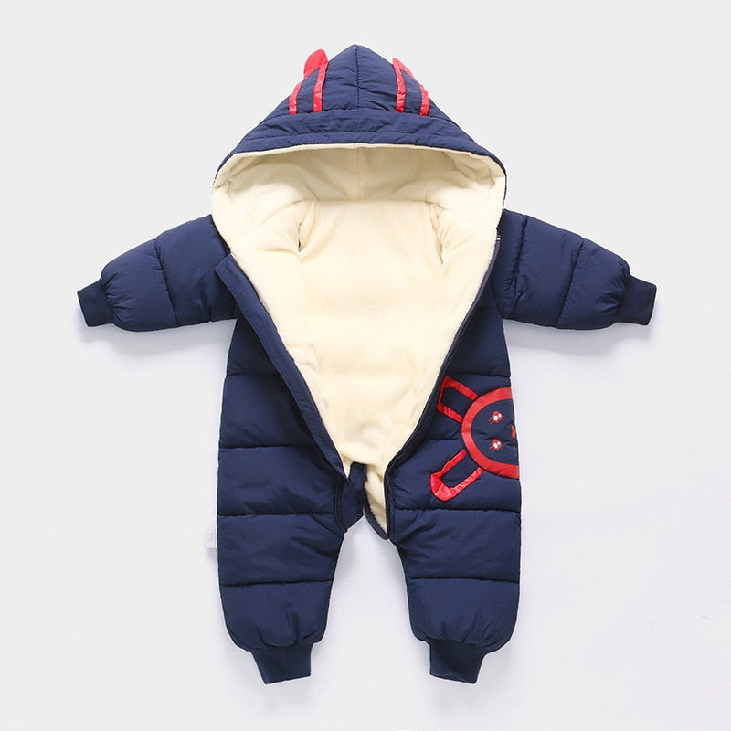 New Winter Plus warm overalls kids coat Baby wear Newborn Snowsuit Boy Warm Romper Down Cotton Girl clothes