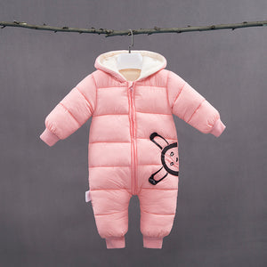 New Winter Plus warm overalls kids coat Baby wear Newborn Snowsuit Boy Warm Romper Down Cotton Girl clothes