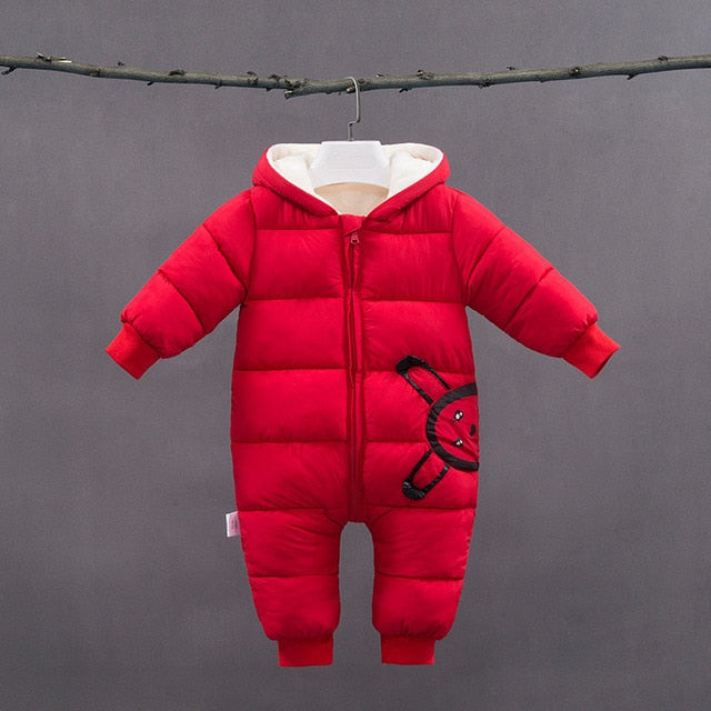 New Winter Plus warm overalls kids coat Baby wear Newborn Snowsuit Boy Warm Romper Down Cotton Girl clothes