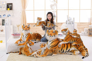 90 cm Lifelike Tiger Leopard Plush Toys Soft Stuffed Animals Simulation White Tiger Jaguar Doll Children Kids Birthday Gifts