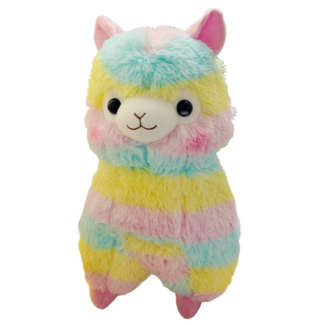 Soft Cotton Rainbow Alpaca Stuffed Plush Toy Doll Rainbow Horse Lama Animals Toys For Children Birthday Christmas Gifts