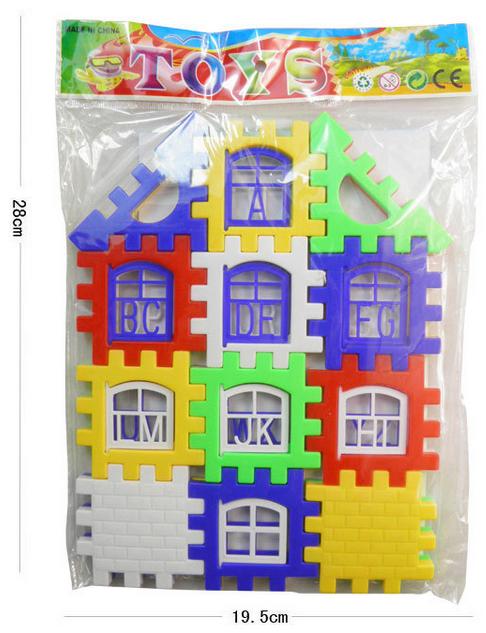 24pcs Building Blocks Kid House Building Blocks Construction Developmental Toy Set 3D Bricks Toy Construction Bricks GYH