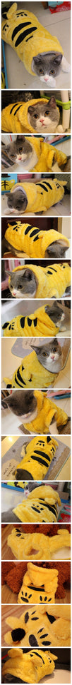 Pet Winter Warm Jacket, Tiger Costume for Cats and Kittens