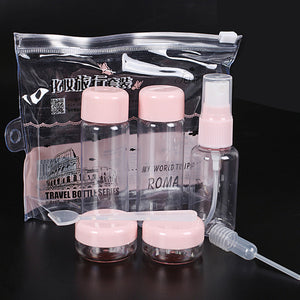 7pc/Set Travel Mini Makeup Cosmetic Face Cream Pot Bottles Plastic Transparent Empty Make Up Container Bottle