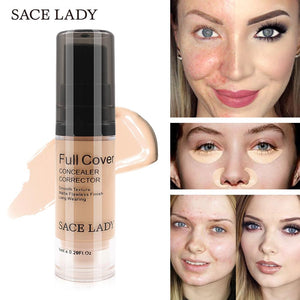 SACE LADY Full Cover 8 Colors Liquid Concealer Makeup 6ml Eye Dark Circles Cream Face Corrector Waterproof