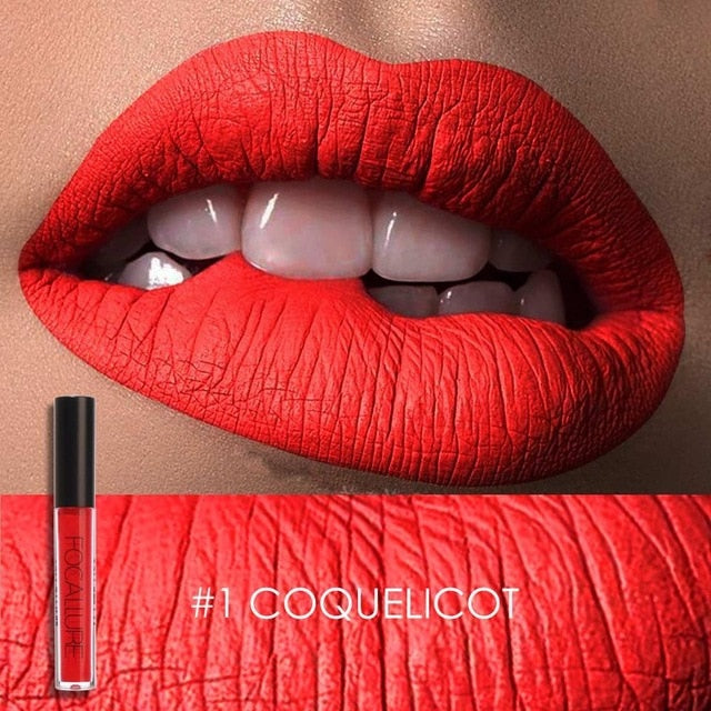 FOCALLURE Matte Lipgloss Sexy Liquid Lip Gloss Matte Long Lasting Waterproof Cosmetic Beauty Keep 24 Hours Makeup lipgloss