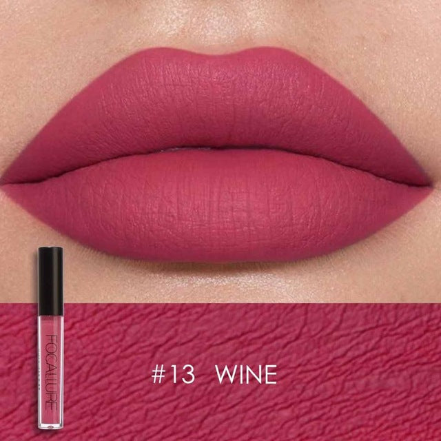 FOCALLURE Matte Lipgloss Sexy Liquid Lip Gloss Matte Long Lasting Waterproof Cosmetic Beauty Keep 24 Hours Makeup lipgloss