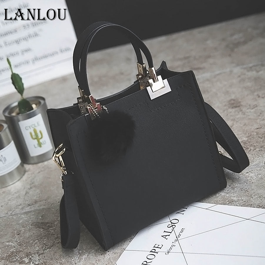 LANLOU Female crossbody bags for women,shoulder bag luxury handbags, travel Hairball bag frosted