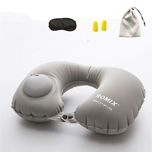 Inflatable pillow 4pc/s set Travel cervical pillow U-type automatic inflatable pillow Folding Portable Travel accessories