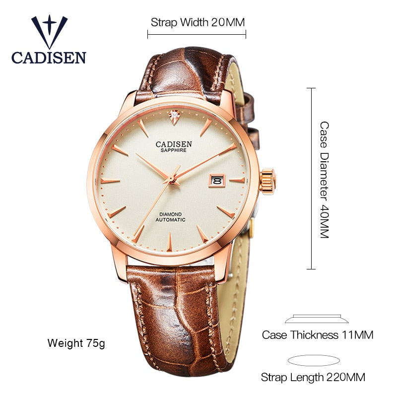 CADISEN Men Watch 2019 Hot Wrist Brand Luxury Famous Male Clock Automatic Watch Real diamonds Watch Relogio Masculino