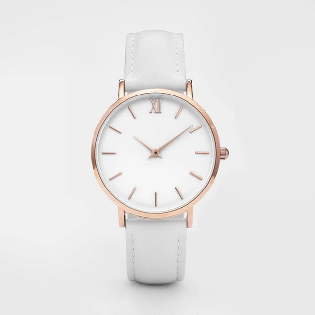 New Fashion Simple Women Watches Ladies Casual Leather Quartz Watch Female Clock