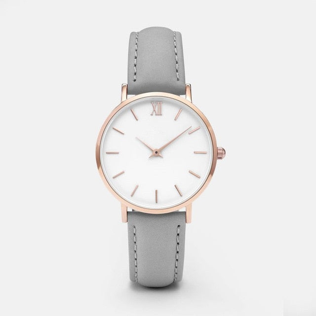 New Fashion Simple Women Watches Ladies Casual Leather Quartz Watch Female Clock