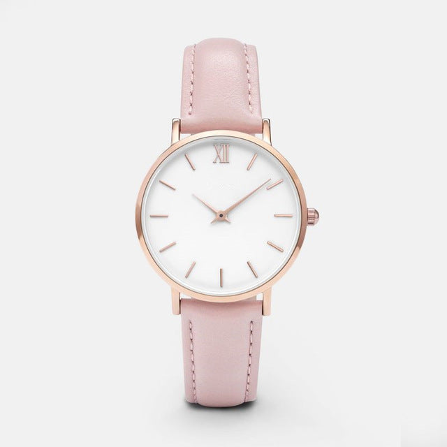 New Fashion Simple Women Watches Ladies Casual Leather Quartz Watch Female Clock