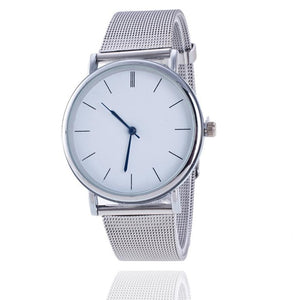 Fashion Silver Mesh Quartz Watch Women Metal Stainless Steel Dress Watches