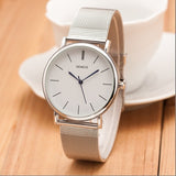 Fashion Silver Mesh Quartz Watch Women Metal Stainless Steel Dress Watches