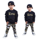 toddler boys clothing set Letter long sleeve T shirt Tops+Camouflage Pants Autumn Winter Children Kids Outfits