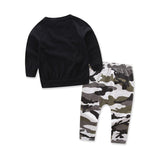 toddler boys clothing set Letter long sleeve T shirt Tops+Camouflage Pants Autumn Winter Children Kids Outfits