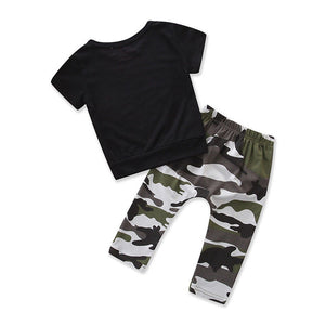 toddler boys clothing set Letter long sleeve T shirt Tops+Camouflage Pants Autumn Winter Children Kids Outfits