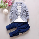 Baby Boys Plaid Gentlemen Clothing Set 2pcs Bab Boy Formal Clothing Infant  Clothes Wear Kids Clothes