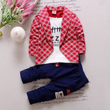 Baby Boys Plaid Gentlemen Clothing Set 2pcs Bab Boy Formal Clothing Infant  Clothes Wear Kids Clothes