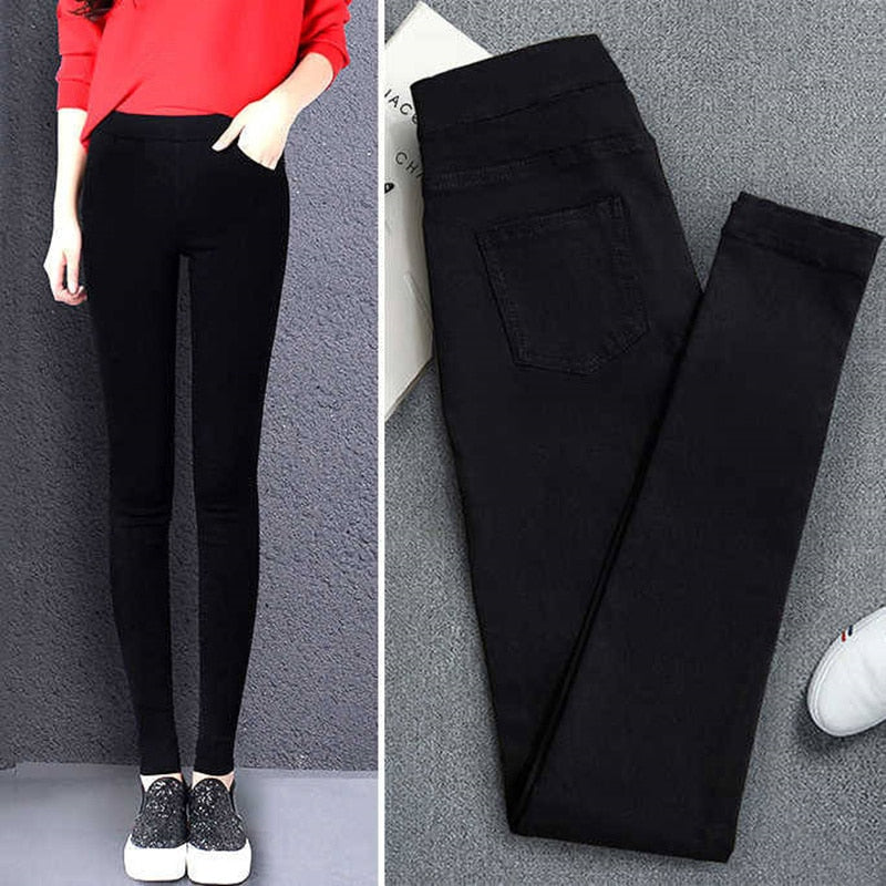 2019 New High Elastic Skinny Pencil Jeans Stretch Black Jeans Spring Vintage Autumn Denim Spring Pants Jeans