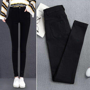 2019 New High Elastic Skinny Pencil Jeans Stretch Black Jeans Spring Vintage Autumn Denim Spring Pants Jeans