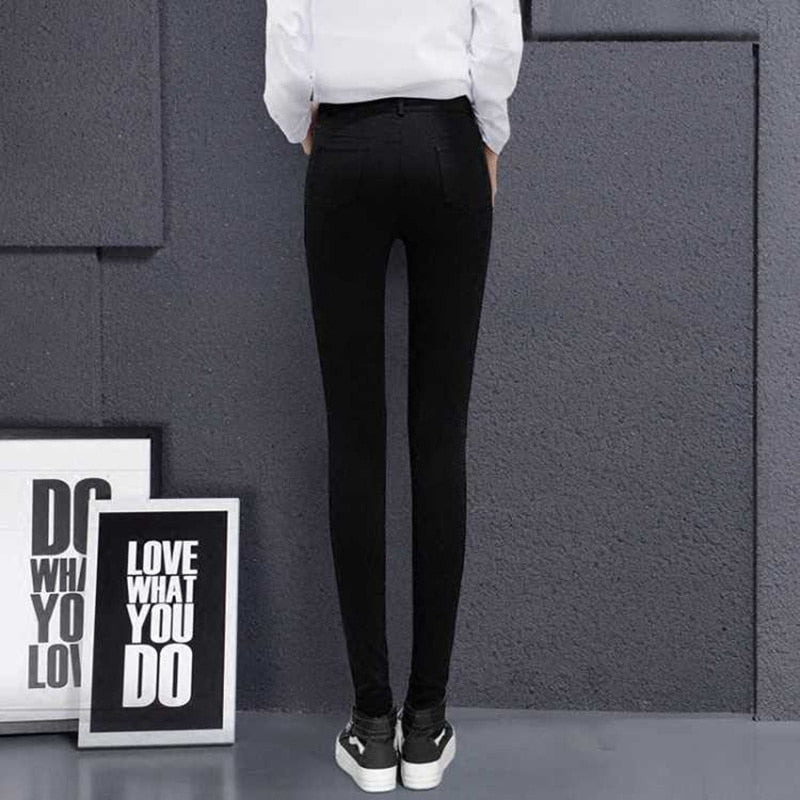 2019 New High Elastic Skinny Pencil Jeans Stretch Black Jeans Spring Vintage Autumn Denim Spring Pants Jeans