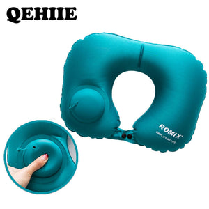 Inflatable pillow 4pc/s set Travel cervical pillow U-type automatic inflatable pillow Folding Portable Travel accessories