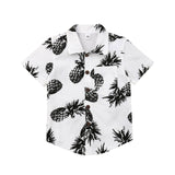 Baby Boy Clothes New Summer Wear Kids Boys Pineapple Print Short Sleeve Shirts White Cotton T-shirt Tops