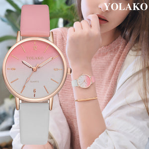 2019 Relogio Feminino YOLAKO Watch Women Casual Quartz Leather Band New Strap Watch Analog Wrist Watch Montre Femme Reloj Mujer