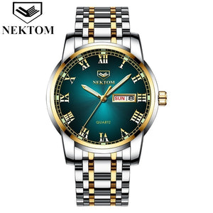 NEKTOM 2019 new hot luxury watch fashion waterproof stainless steel watch quartz men's watch