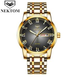 NEKTOM 2019 new hot luxury watch fashion waterproof stainless steel watch quartz men's watch