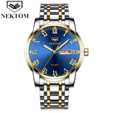 NEKTOM 2019 new hot luxury watch fashion waterproof stainless steel watch quartz men's watch