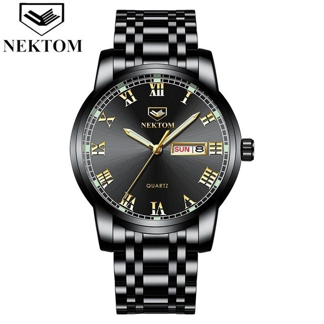 NEKTOM 2019 new hot luxury watch fashion waterproof stainless steel watch quartz men's watch