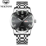 NEKTOM 2019 new hot luxury watch fashion waterproof stainless steel watch quartz men's watch