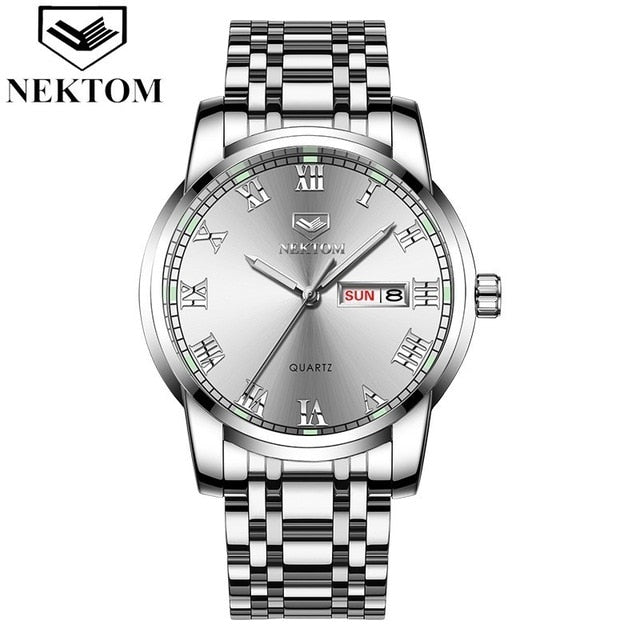 NEKTOM 2019 new hot luxury watch fashion waterproof stainless steel watch quartz men's watch